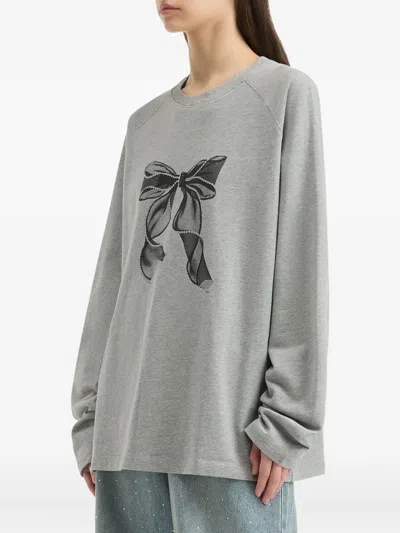 B+ab Bow-print Sweatshirt In Gray