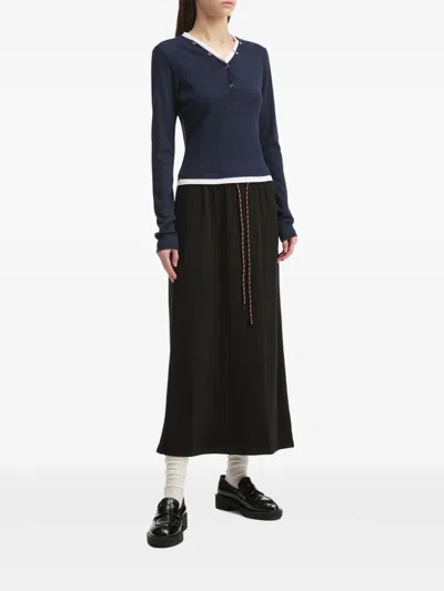 Tout A Coup Drawstring Midi Skirt In Black