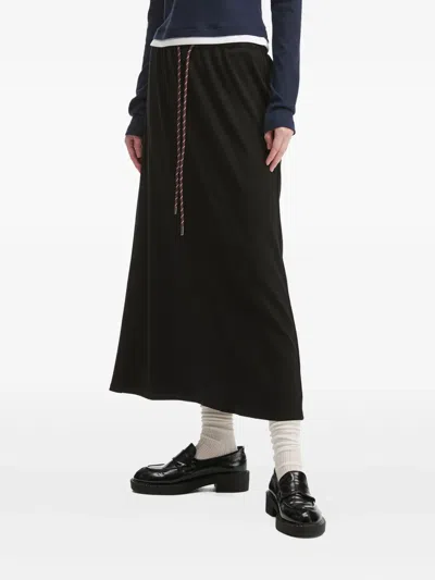 Tout A Coup Drawstring Midi Skirt In Black
