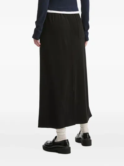 Tout A Coup Drawstring Midi Skirt In Black