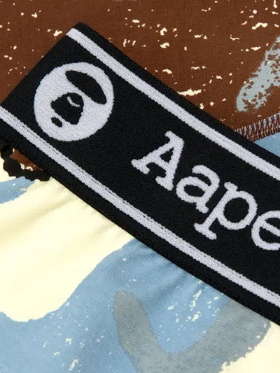 Aape By A Bathing Ape Elasticated Abstract-print Boxer In Multi