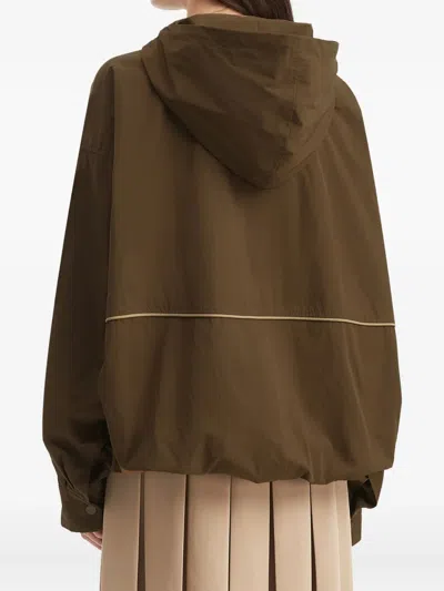 B+ab Hooded Drawstring Jacket In Brown