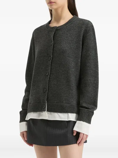 B+ab Layered Buttoned Cardigan In Gray