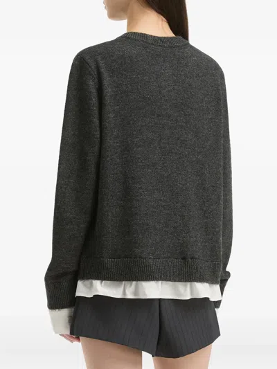 B+ab Layered Buttoned Cardigan In Gray