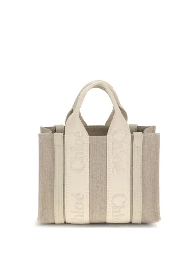 Chloé Woody Handbag In Neutral