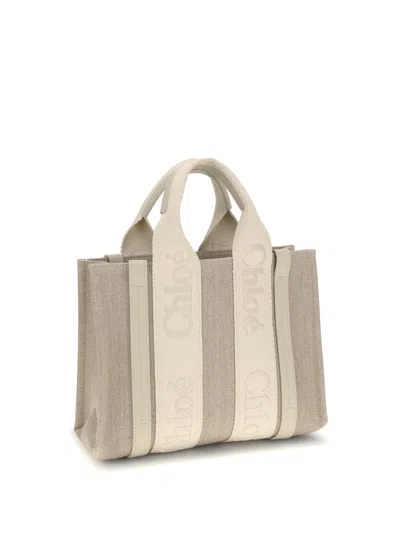 Chloé Woody Handbag In Neutral