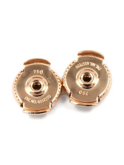 Pre-owned Hermes 18k Rose Gold Clou D'h Diamond Earrings In Pink