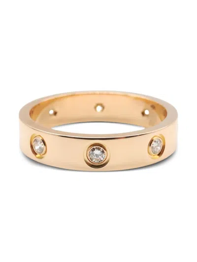 Pre-owned Cartier Mini Love Diamond Ring In Gold