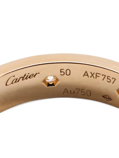 Pre-owned Cartier Mini Love Diamond Ring In Gold