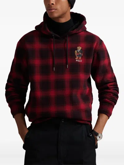 Polo Ralph Lauren Plaid-pattern Hoodie In Red
