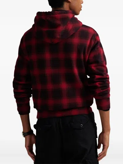 Polo Ralph Lauren Plaid-pattern Hoodie In Red