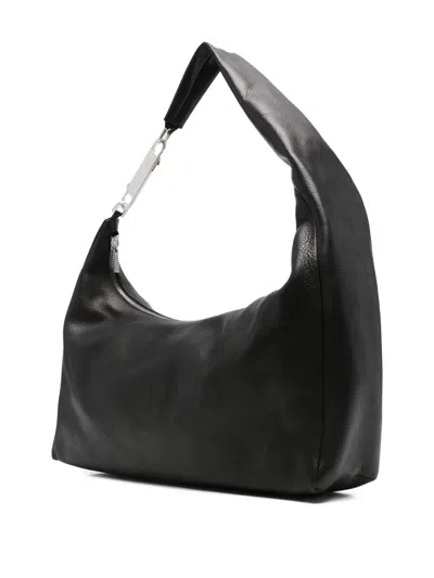 Rick Owens Shoulder Bag With Metal Hardware And Textured Finish In Black