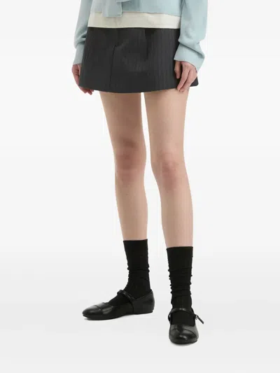 B+ab Stripe-pattern Shorts In Gray