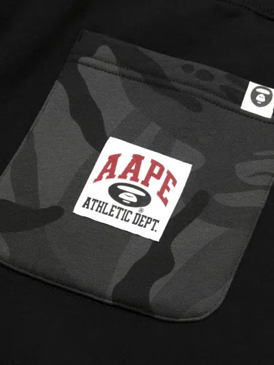 Aape By A Bathing Ape Embroidered-logo Cuffed Track Pants In Black