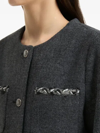 B+ab Braided-trimmed Pocket Jacket In Gray