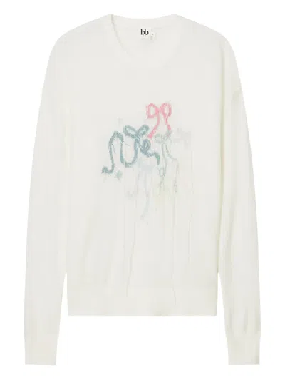 刺绣缎带细节毛衣