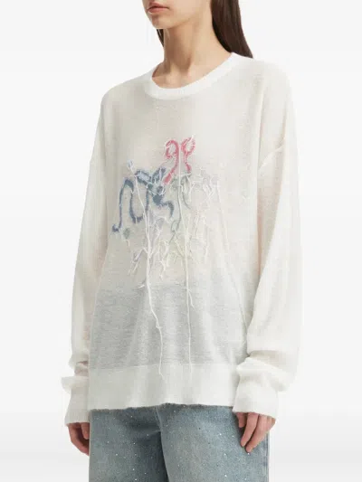 刺绣缎带细节毛衣