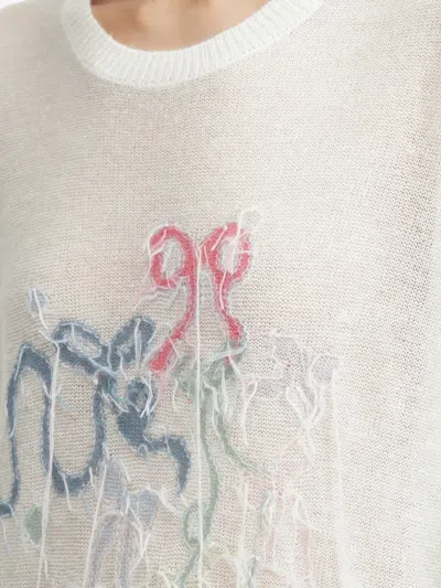 刺绣缎带细节毛衣