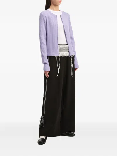 B+ab Ruffle-detail Side-stripe Trousers In Black