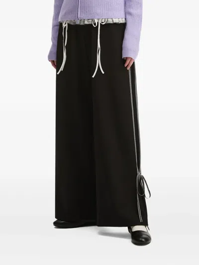 B+ab Ruffle-detail Side-stripe Trousers In Black