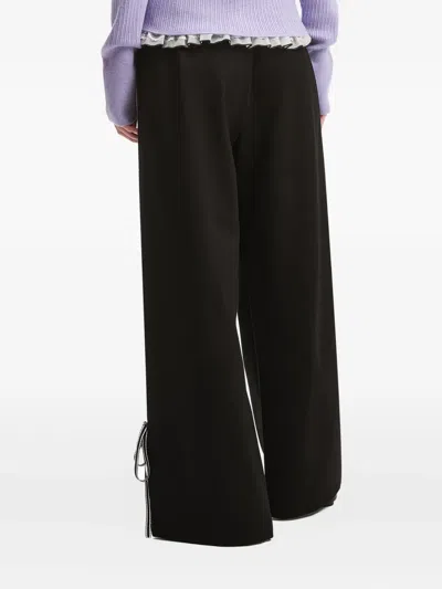 B+ab Ruffle-detail Side-stripe Trousers In Black