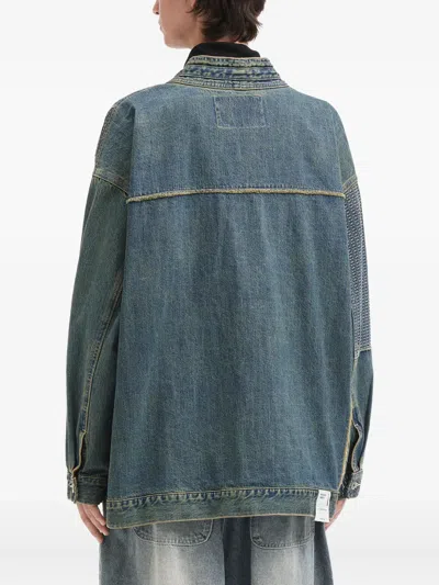 拼贴设计刺绣牛仔夹克