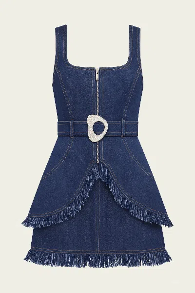 Alexis Macey Mini Dress In Denim In Blue