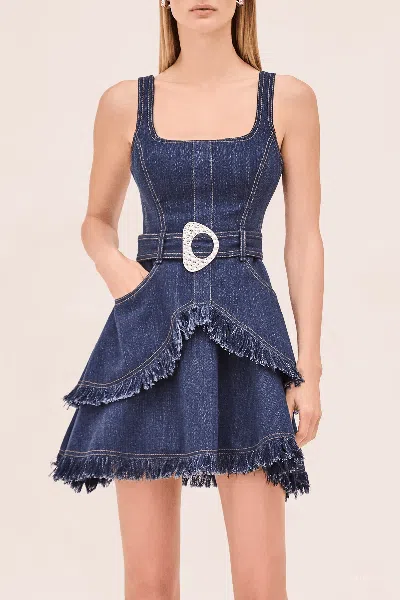 Alexis Macey Mini Dress In Denim In Blue