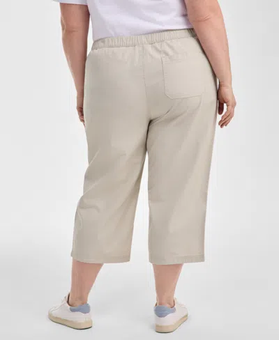 Style & Co Plus Size Pull-on Cropped Pants, Exclusively At Macy's In Gray