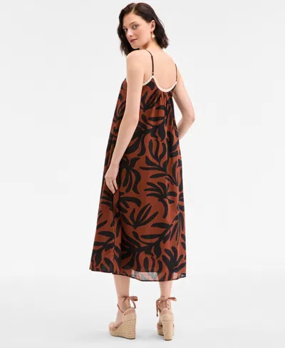 On 34th Women's Crochet Detail Midi Slip Dress, Exclusively At Macy's In Multi