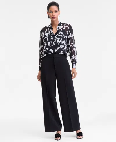 Inc International Concepts Women's High-rise Wide-leg Pants, Macy's Exclusive In Black
