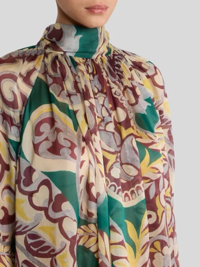 Etro , Silk Blouse With Silk Scarf, Woman, Multicolour, Size 48 In Multi