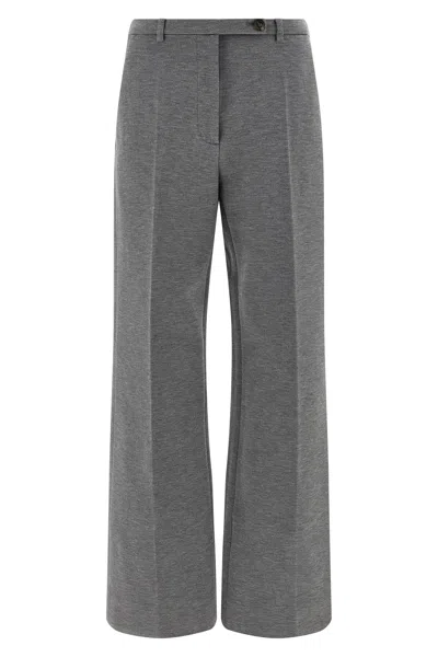 Miu Miu Grey Stretch Viscose Blend Pant In Gray