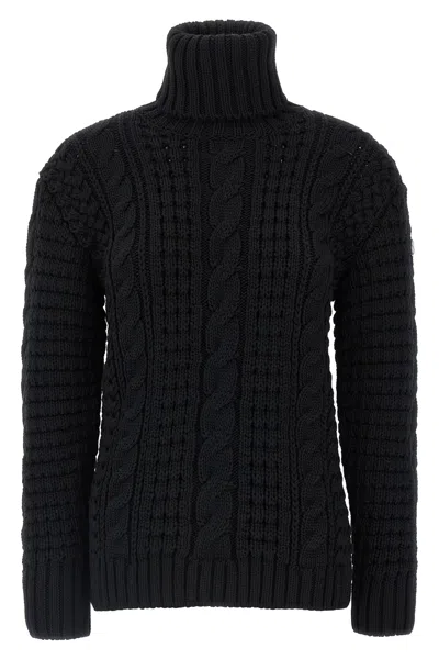 Moncler Genius Moncler X Edward Enninful Tricot Turtleneck Sweater Sweaters And Cardigans Black In Black