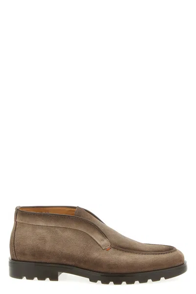 Santoni 'rock' Ankle Boots In Brown