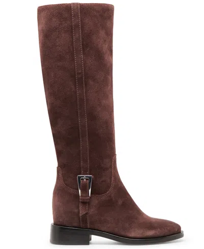 Dolce Vita Kilian H2o Boots Mahogany Suede In Animal Print