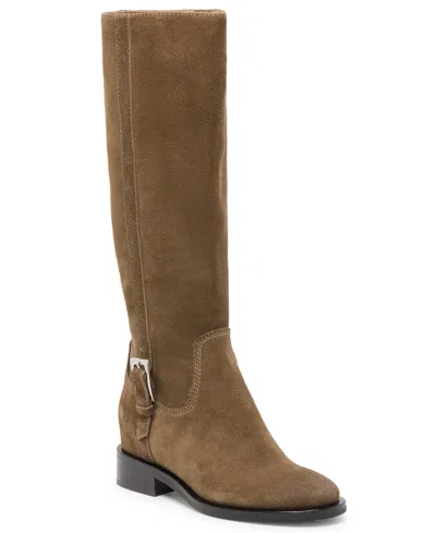 Dolce Vita Womens Kilian H2o Tall Knee High Buckle Riding Boots Regular Wide Calf In Animal Print