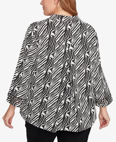 Ruby Rd. Plus Size Zebra Collared Knit Swing Jacket In Multi