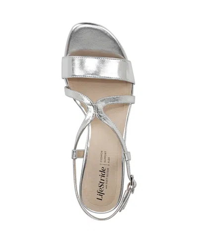 Lifestride Women's Nolita Strappy Slingback Dress Sandals In Silver