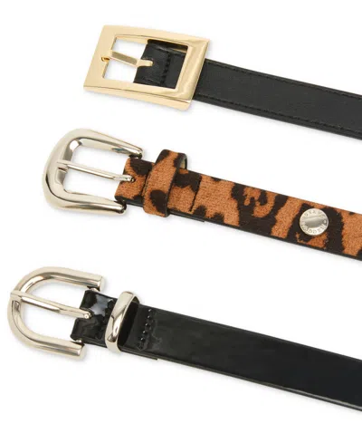 Steve Madden Faux-leather Belts, Set Of 3 In Multi