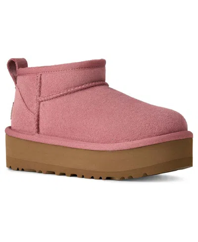 Ugg Kids Classic Ultra Mini Platform Booties In Pink