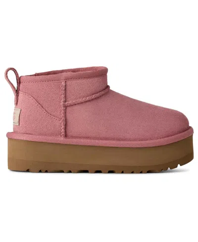 Ugg Kids Classic Ultra Mini Platform Booties In Pink
