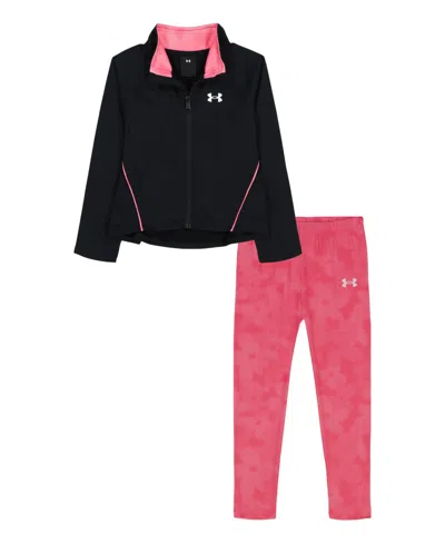 Under Armour Toddler And Little Girls 2-piece Rival Flutter Jacket And Leggings Set In Pink