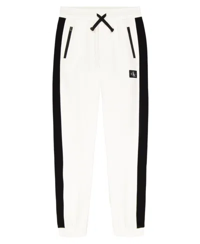 Calvin Klein Boys 8-20 Color Blocked Relaxed Fit Jogger Pants In White