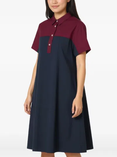 Lee Mathews Colour-block Short-sleeved Mini Dress In Blue