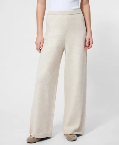French Connection Marley Wide Leg Knit Pants In White