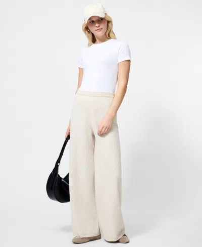 French Connection Marley Wide Leg Knit Pants In White