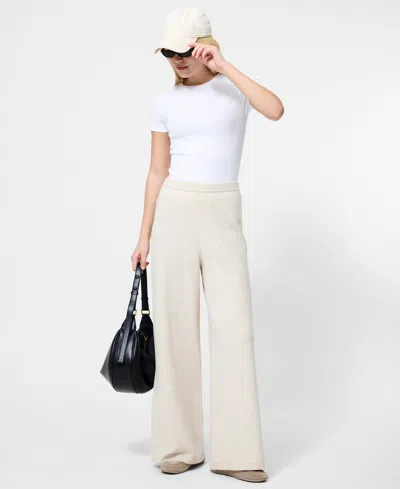 French Connection Marley Wide Leg Knit Pants In White