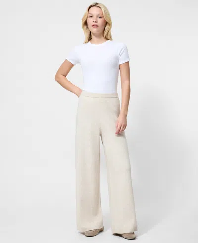 French Connection Marley Wide Leg Knit Pants In White