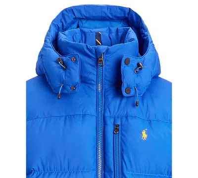 Polo Ralph Lauren Blue Polyester Down Jacket In Blue